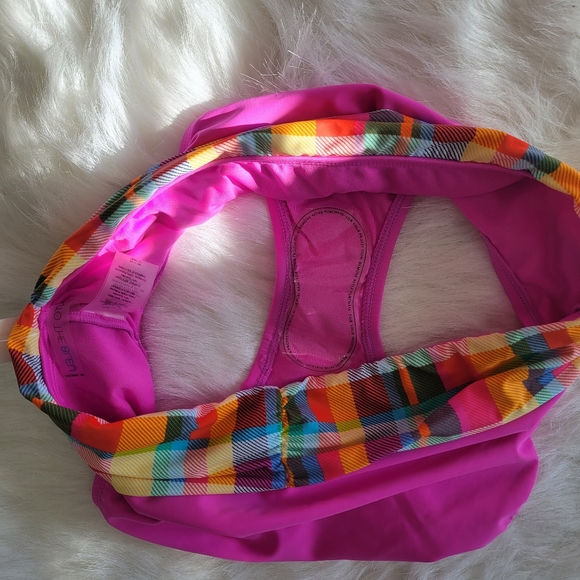 Into The Bleu by Amerex Hot Pink Madras Plaid Bikini Bottom 10 NWT - Picture 3 of 10